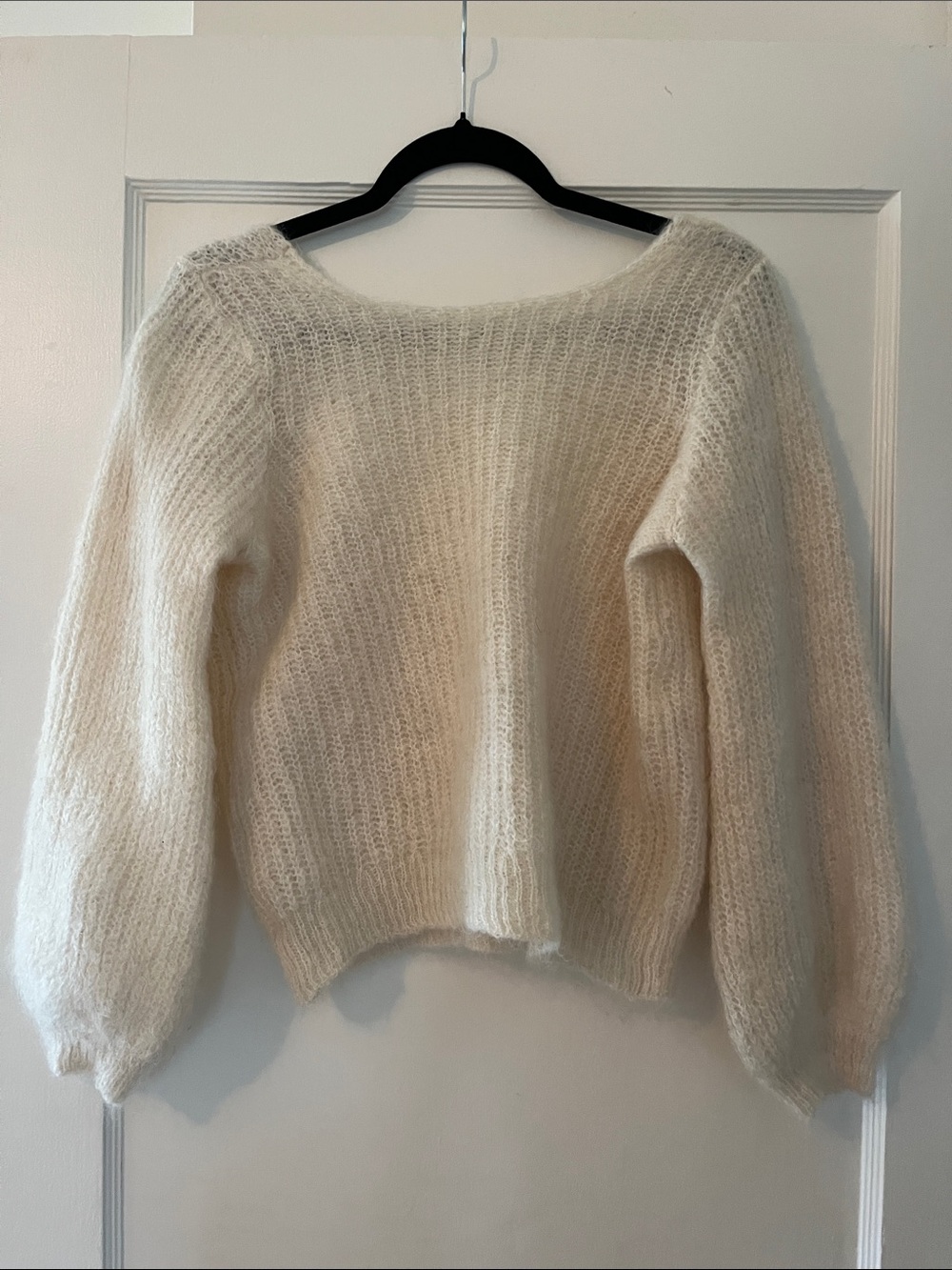 Sézane cream deep back scoop sweater m